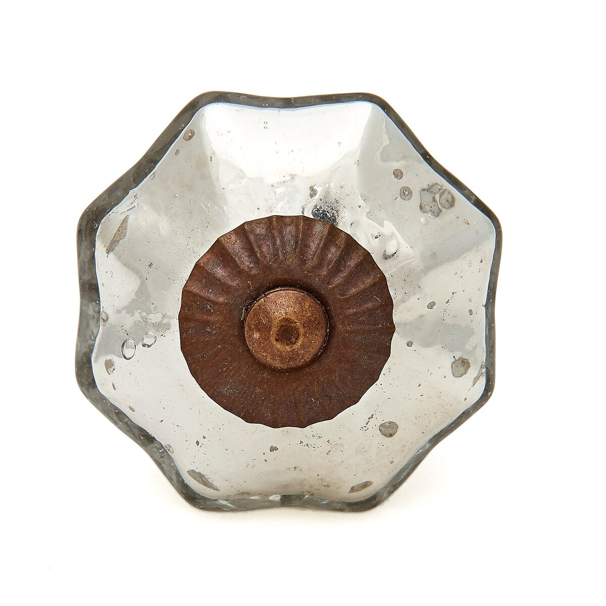 Antique Silver Mercury Glass Knobs, Cabinet Pulls (Pack of 6)
