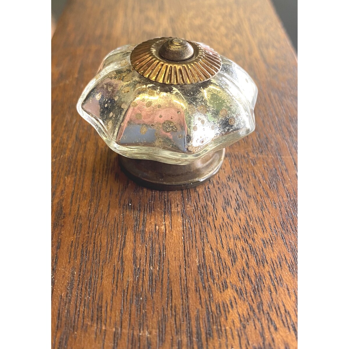 Antique Silver Mercury Glass Knobs, Cabinet Pulls (Pack of 6)