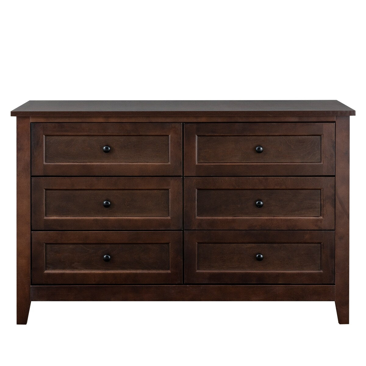 Antique Solid Wood 6-Drawer Dresser for Living Spaces