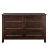 Antique Solid Wood 6-Drawer Dresser for Living Spaces