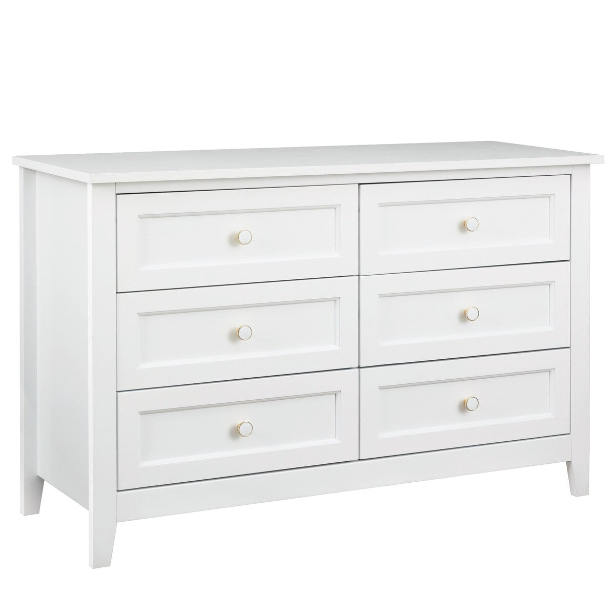 Antique Solid Wood 6-Drawer Dresser for Living Spaces