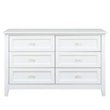 Antique Solid Wood 6-Drawer Dresser for Living Spaces