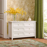 Antique Solid Wood 6-Drawer Dresser for Living Spaces
