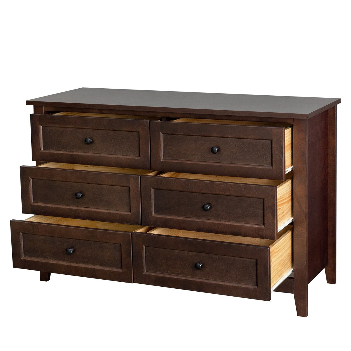 Antique Solid Wood 6-Drawer Dresser for Living Spaces