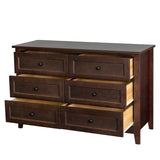 Antique Solid Wood 6-Drawer Dresser for Living Spaces