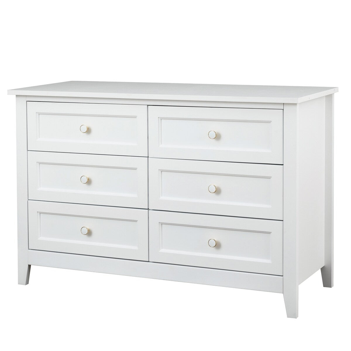 Antique Solid Wood 6-Drawer Dresser for Living Spaces
