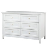 Antique Solid Wood 6-Drawer Dresser for Living Spaces
