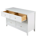 Antique Solid Wood 6-Drawer Dresser for Living Spaces