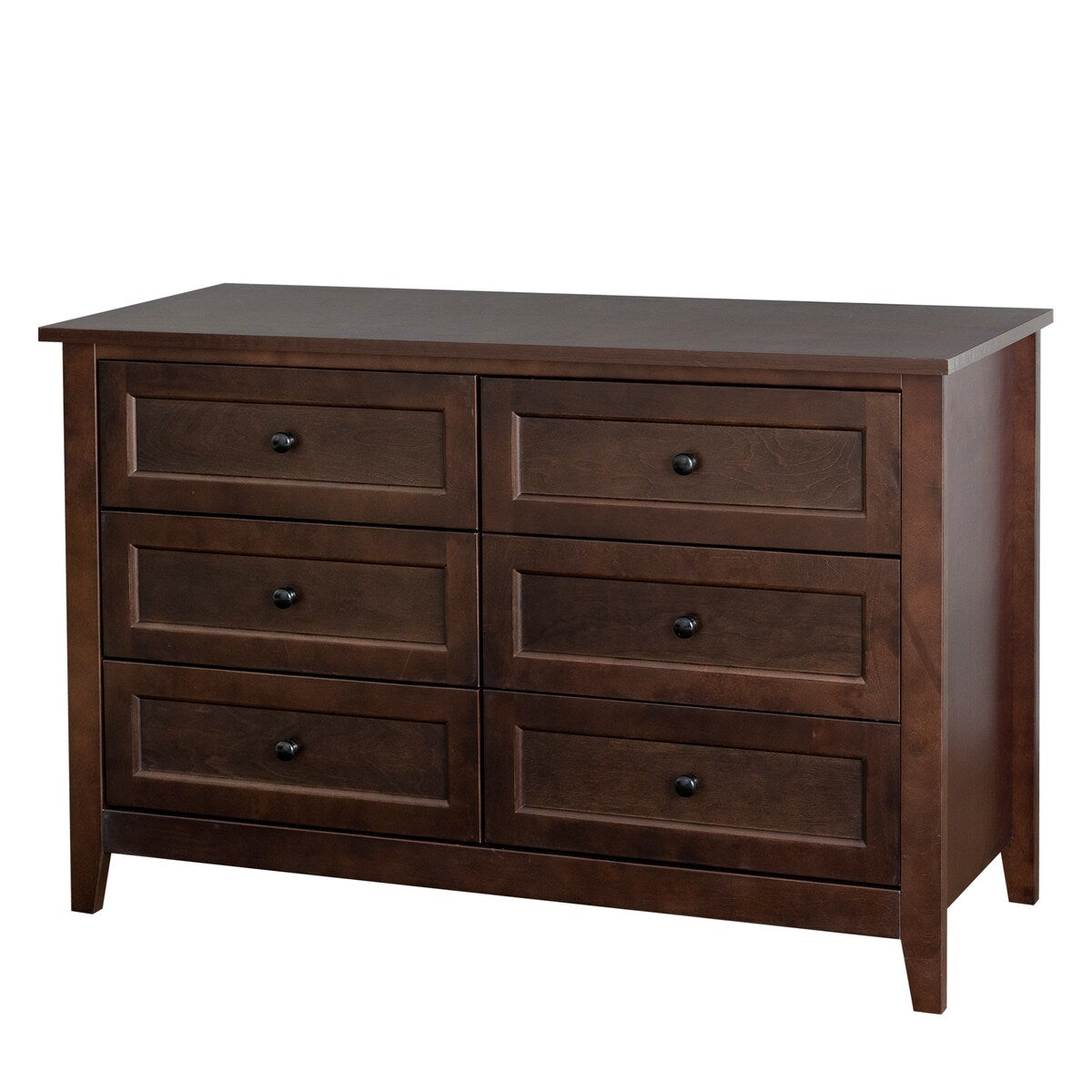Antique Solid Wood 6-Drawer Dresser for Living Spaces