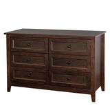 Antique Solid Wood 6-Drawer Dresser for Living Spaces