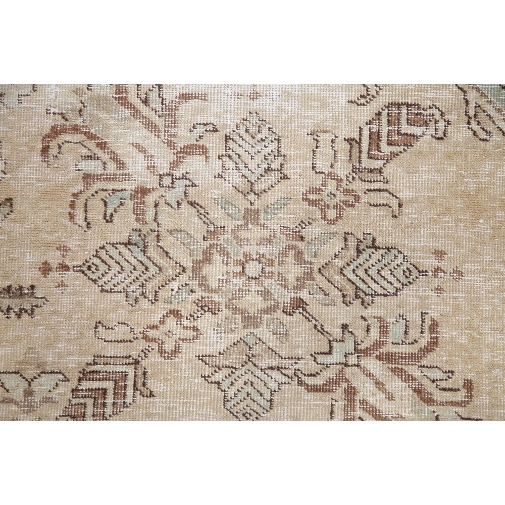 Antique Tabriz Oriental Hand Knotted Persian Muted Distressed Area Rug - 12'4" x 8'10"
