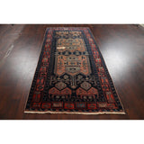 Antique Tribal Geometric Zanjan Persian Wool Runner Rug Hand-knotted - 4'2" x 8'6"