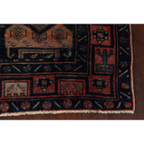 Antique Tribal Geometric Zanjan Persian Wool Runner Rug Hand-knotted - 4'2" x 8'6"