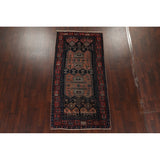 Antique Tribal Geometric Zanjan Persian Wool Runner Rug Hand-knotted - 4'2" x 8'6"