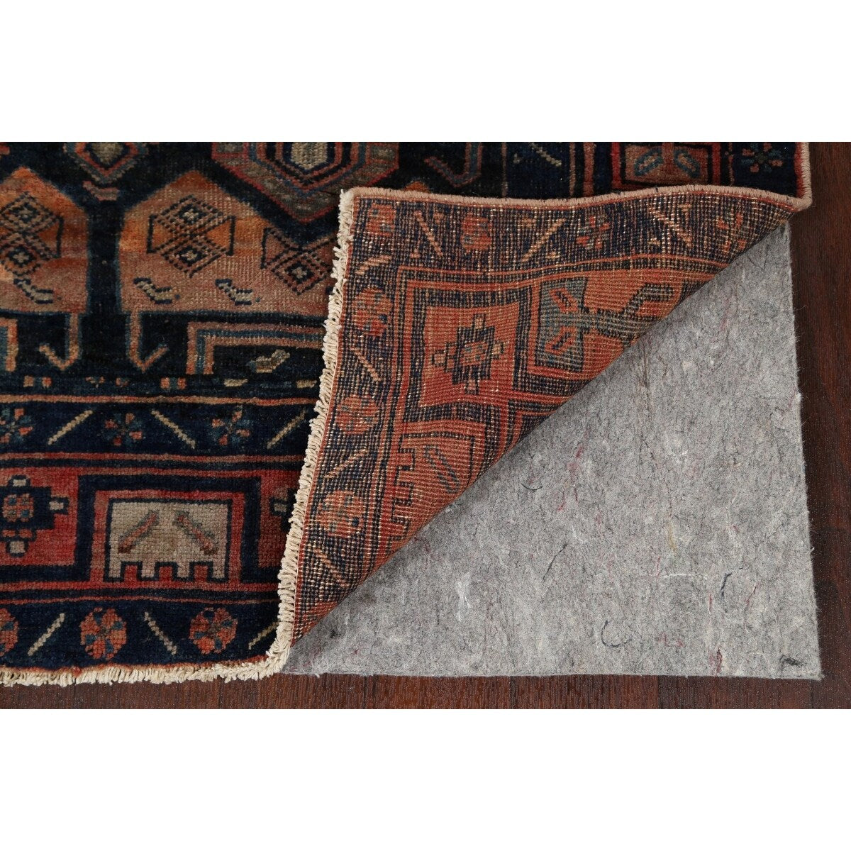 Antique Tribal Geometric Zanjan Persian Wool Runner Rug Hand-knotted - 4'2" x 8'6"