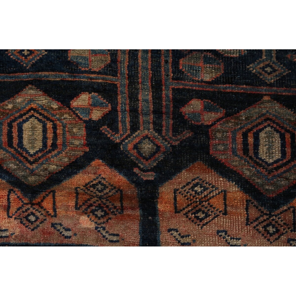 Antique Tribal Geometric Zanjan Persian Wool Runner Rug Hand-knotted - 4'2" x 8'6"