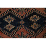 Antique Tribal Geometric Zanjan Persian Wool Runner Rug Hand-knotted - 4'2" x 8'6"