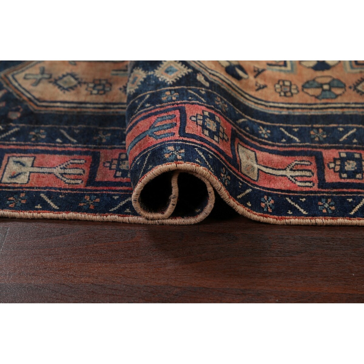 Antique Tribal Geometric Zanjan Persian Wool Runner Rug Hand-knotted - 4'2" x 8'6"
