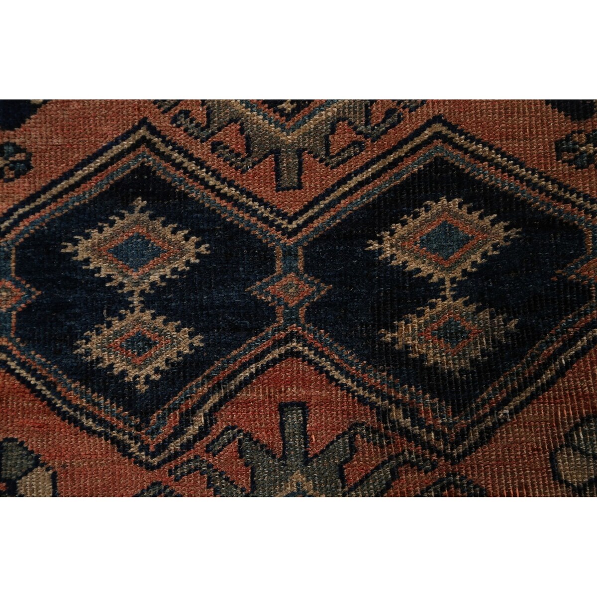 Antique Tribal Geometric Zanjan Persian Wool Runner Rug Hand-knotted - 4'2" x 8'6"