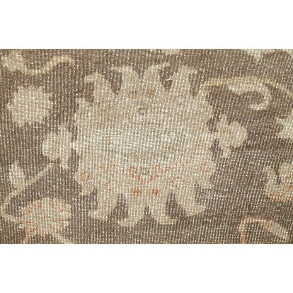 Antique Vegetable Dye Oushak Floral Area Rug Handmade Oriental Carpet - 8' 8" x 11' 7"