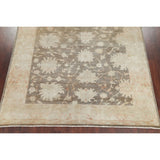 Antique Vegetable Dye Oushak Floral Area Rug Handmade Oriental Carpet - 8' 8" x 11' 7"
