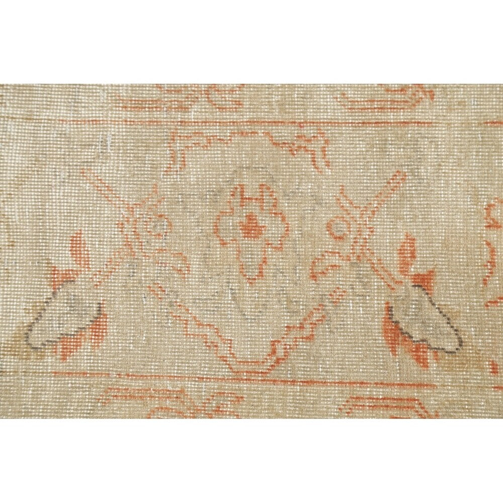 Antique Vegetable Dye Oushak Floral Area Rug Handmade Oriental Carpet - 8' 8" x 11' 7"