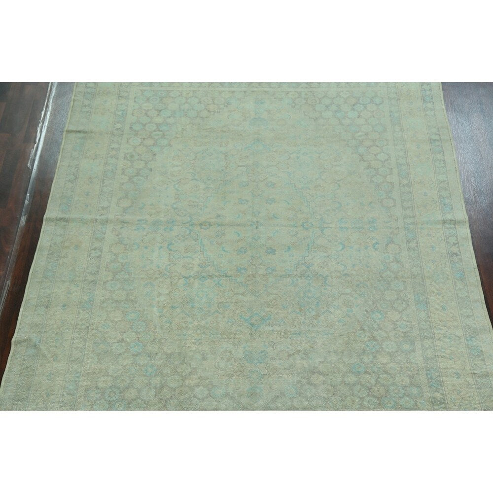Antique Vegetable Dye Sultanabad Persian Area Rug Handmade Carpet - 8'0" x 9'3"