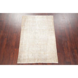 Antique Washed-Out Muted Distressed Area Rug Worn Pile Oriental Carpet - 5'2" x 3'6"
