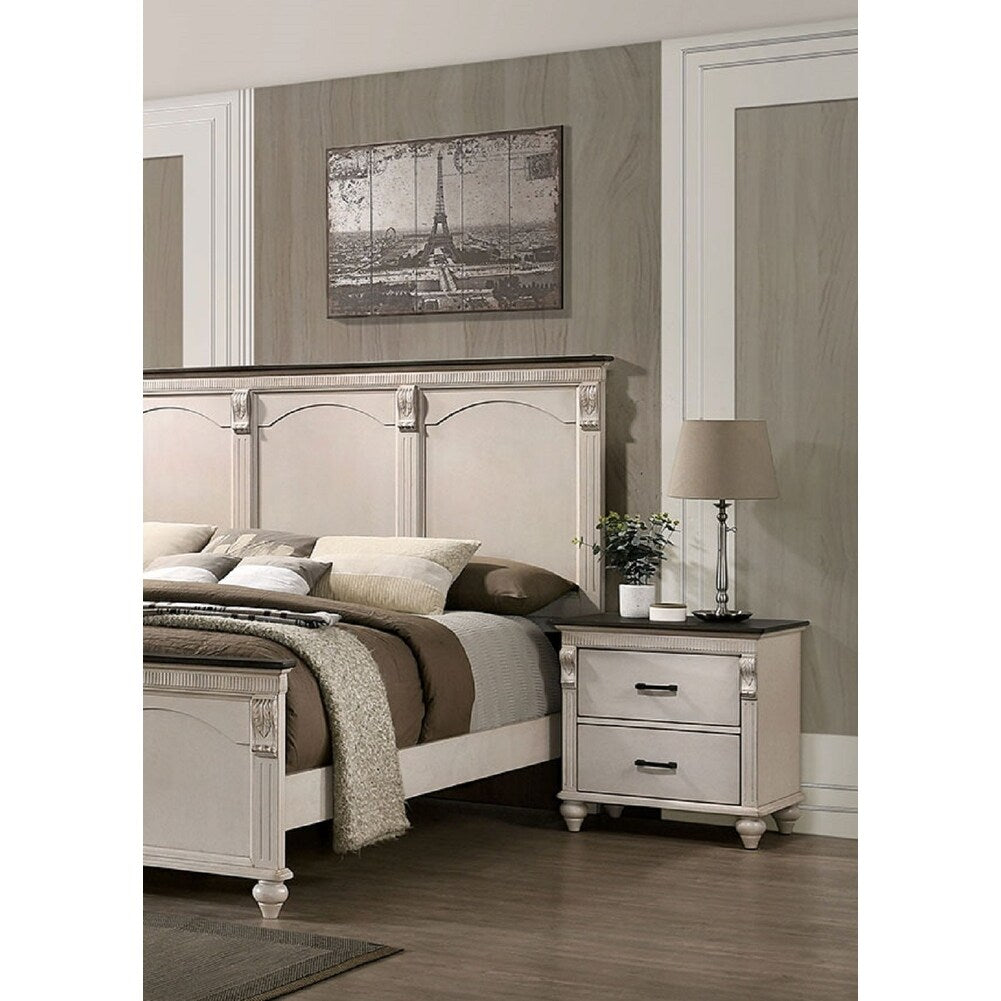 Nightstand Two-Tone Design Dark Bronze Bar Pull Pulls Solidwood Bedside Table