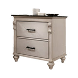 Nightstand Two-Tone Design Dark Bronze Bar Pull Pulls Solidwood Bedside Table