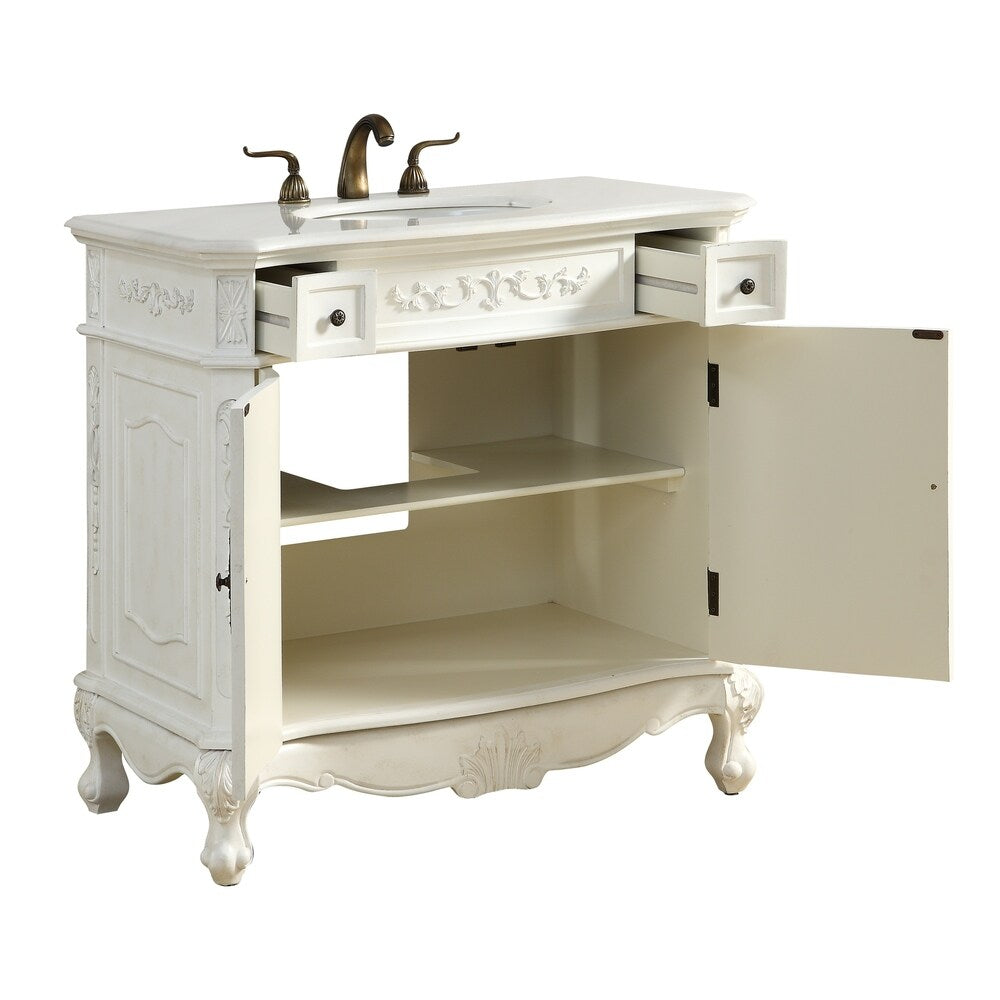 36 in. Single Bathroom Vanity set in Antique White