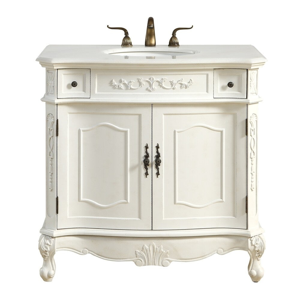 36 in. Single Bathroom Vanity set in Antique White