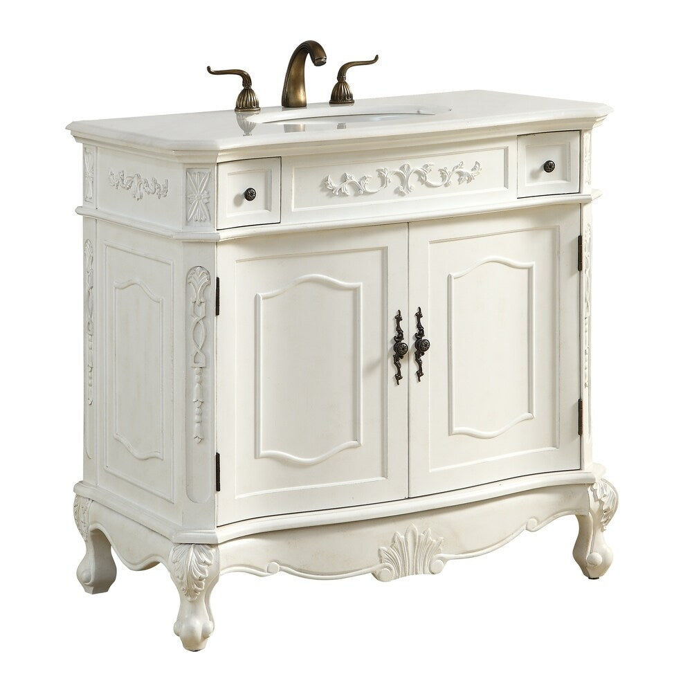 36 in. Single Bathroom Vanity set in Antique White