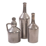 Antiqued Silver Bottle Vase, Large