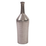Antiqued Silver Bottle Vase, Large
