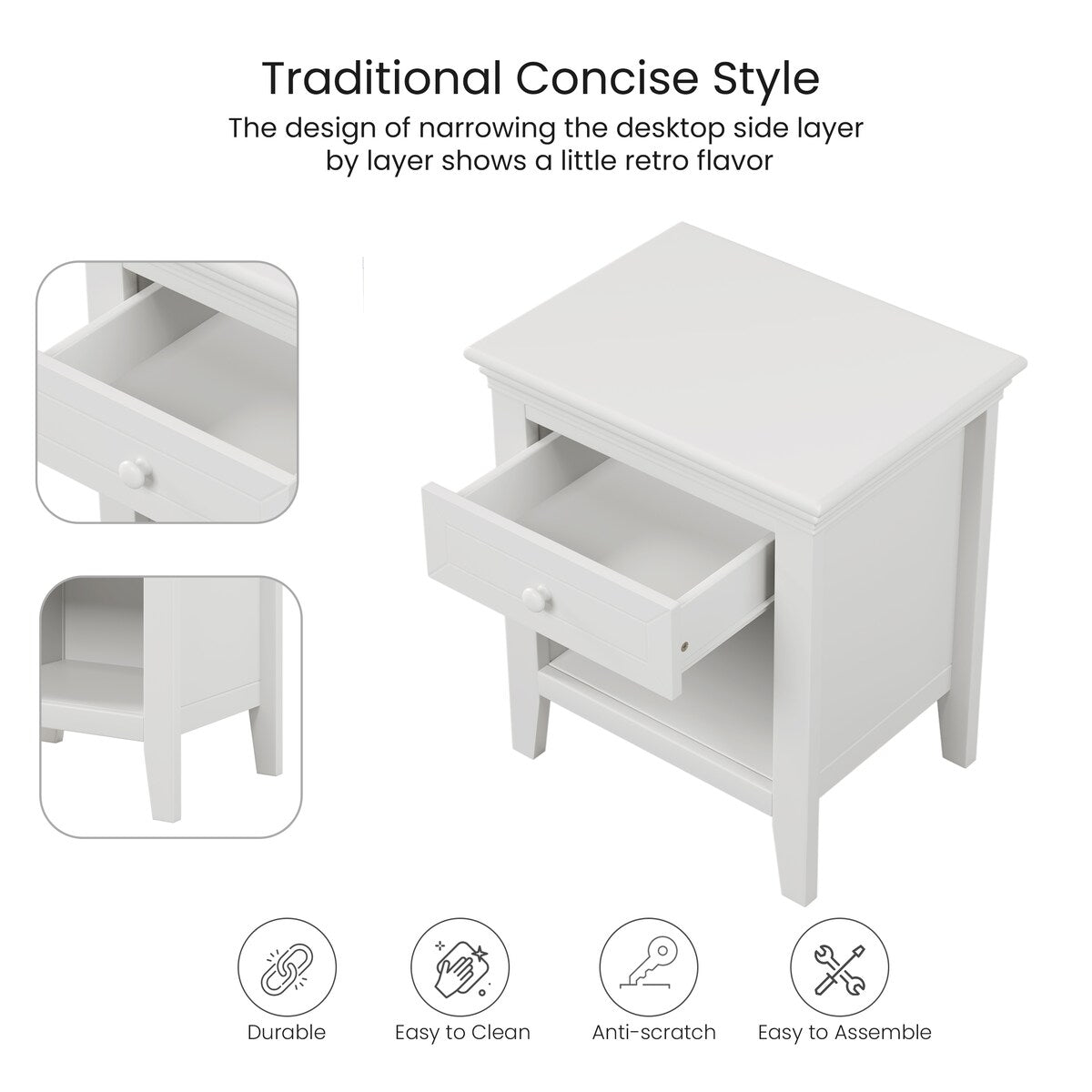 Antoinne 4-Piece White Bedroom Sets