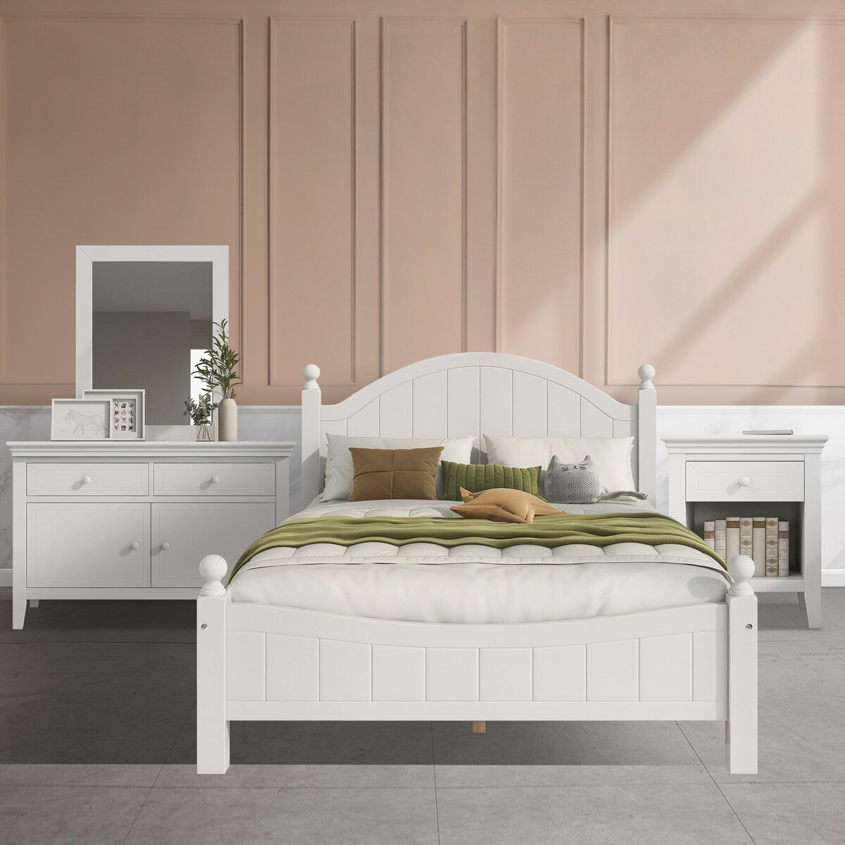 Antoinne 4-Piece White Bedroom Sets