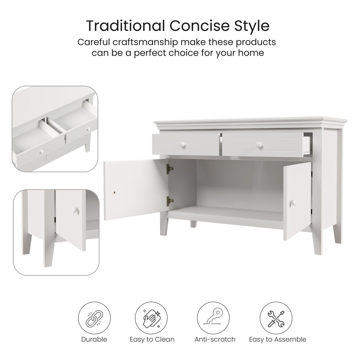 Antoinne 4-Piece White Bedroom Sets