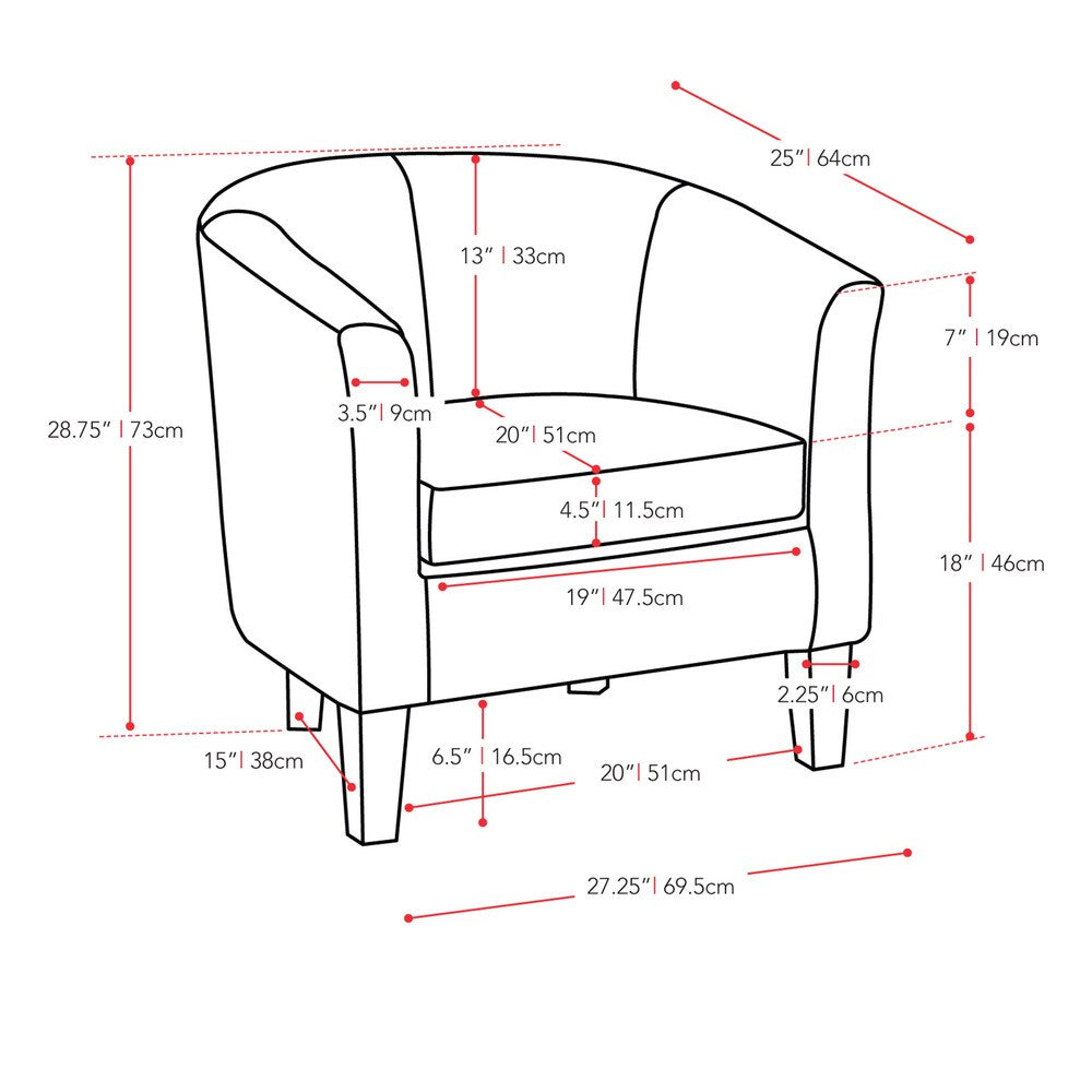 Copper Grove Broadway Velvet Upholstered Tub Chair