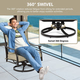 Aoodor Outdoor Swivel Chair Set - 3-Piece Patio Furniture Set
