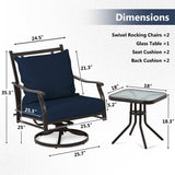 Aoodor Outdoor Swivel Chair Set - 3-Piece Patio Furniture Set