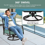 Aoodor Outdoor Swivel Chair Set - 3-Piece Patio Furniture Set