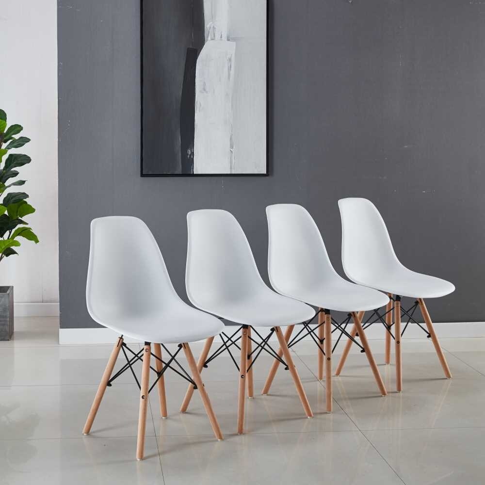 Aoolive 4 Pcs Dining Chairs with Wood Legs, Easy to Assemble