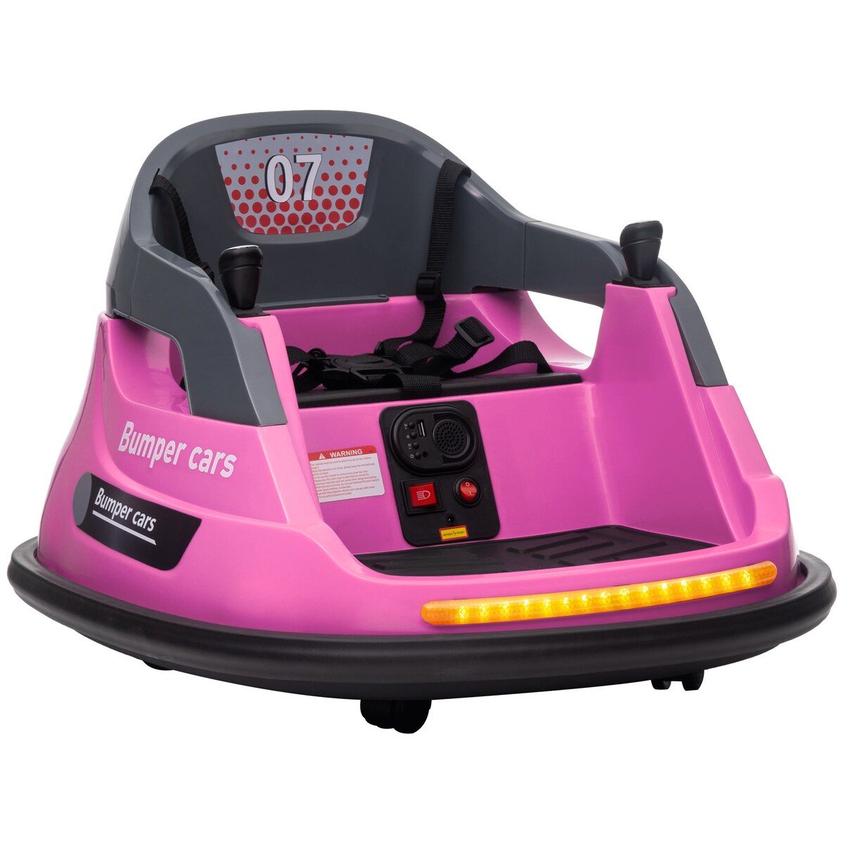 Aosom 12V Bumper Car for Kids 1.5-5 Years Old, Electric Ride On Bumper with 360 Degree Spin