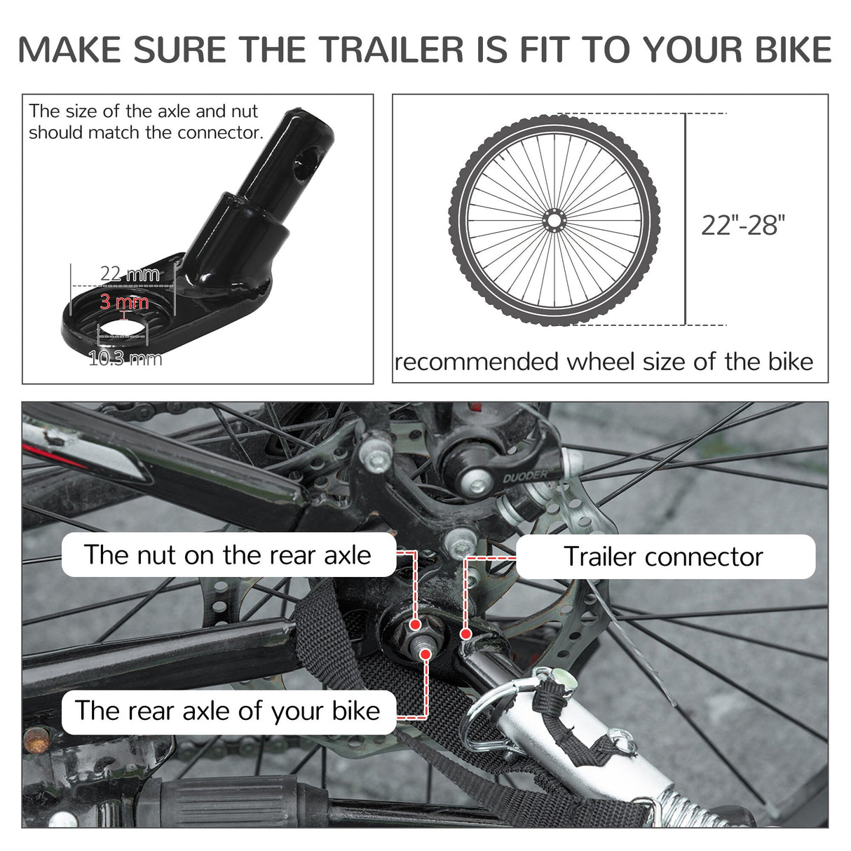 Aosom Dog Bike Trailer with Suspension System, Hitch for Medium Dogs, Pet Wagon & Dog Trailer for Bicycle with Storage Pocket
