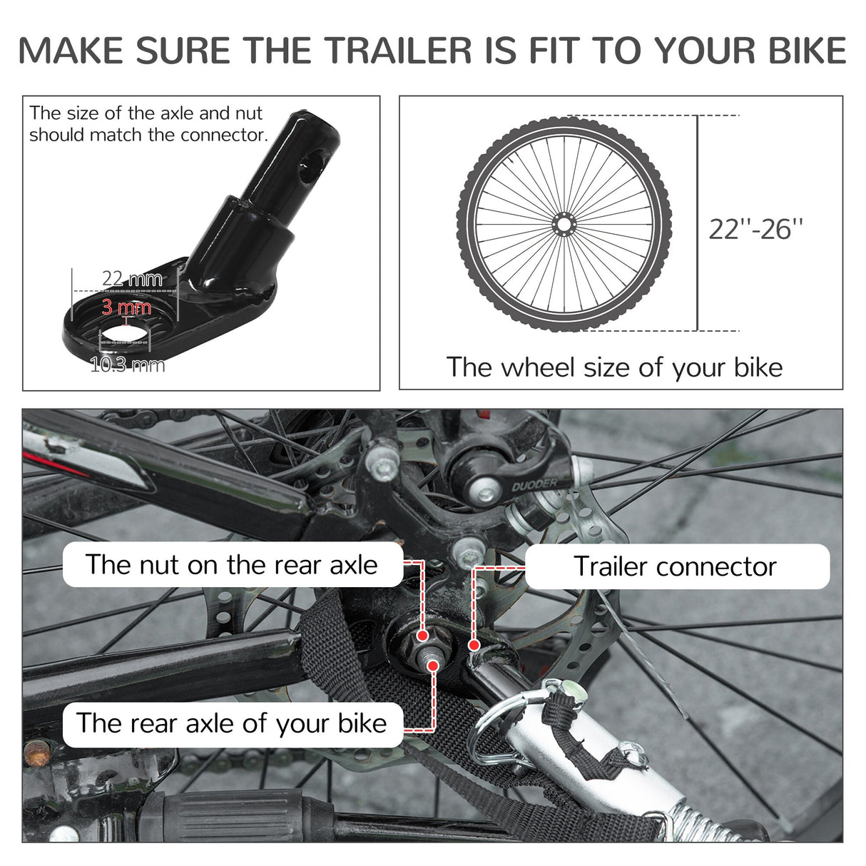 Aosom Dog Bike Trailer with Suspension System, Hitch for Medium Dogs, Pet Wagon & Dog Trailer for Bicycle with Storage Pocket