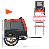 Aosom Dog Bike Trailer with Suspension System, Hitch for Medium Dogs, Pet Wagon & Dog Trailer for Bicycle with Storage Pocket