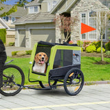 Aosom Dog Bike Trailer with Suspension System, Hitch for Medium Dogs, Pet Wagon & Dog Trailer for Bicycle with Storage Pocket