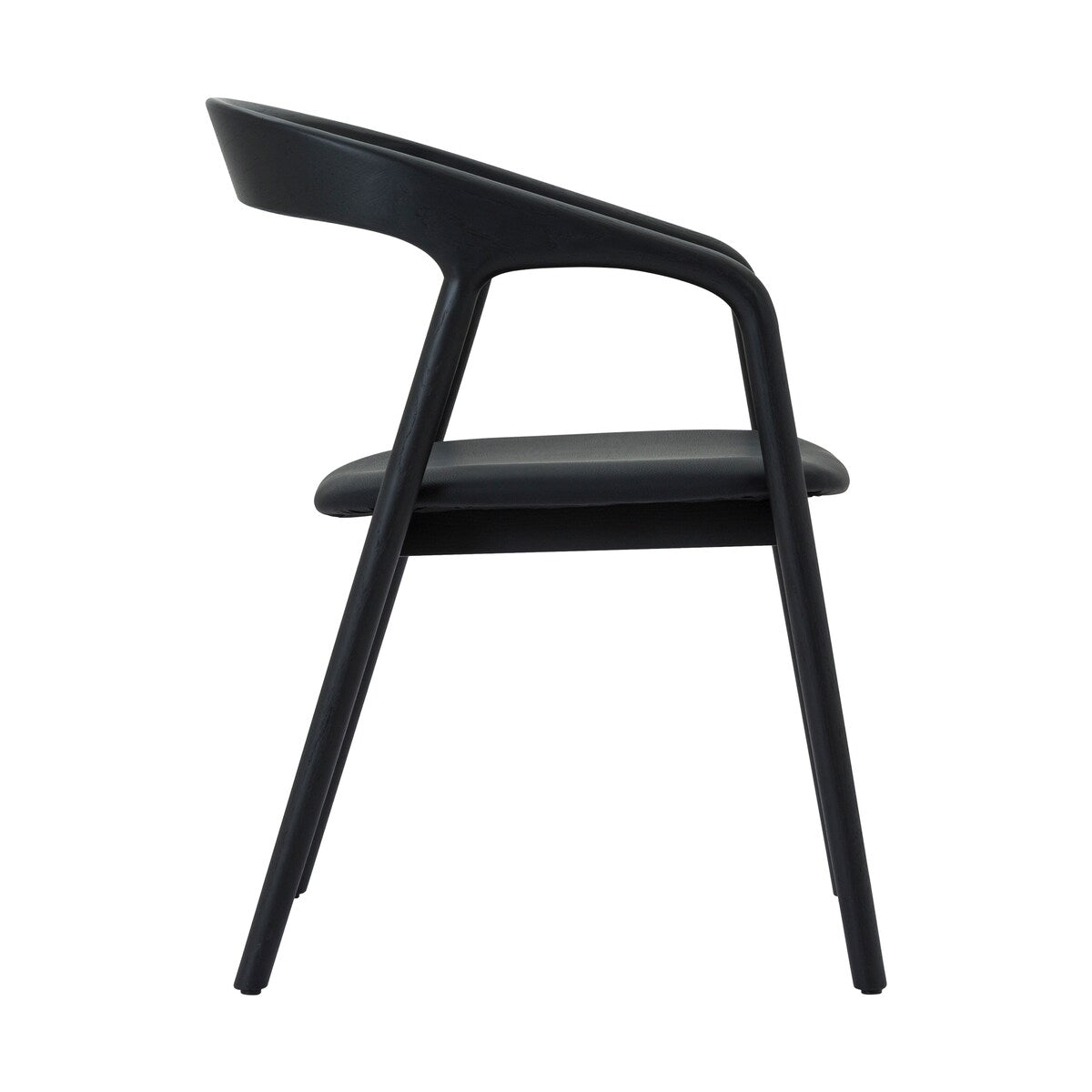 Apache Black Oak Solid Wood and Faux Leather Dining Chair