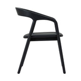 Apache Black Oak Solid Wood and Faux Leather Dining Chair